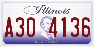 IL license plate A304136