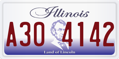IL license plate A304142