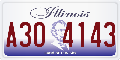 IL license plate A304143