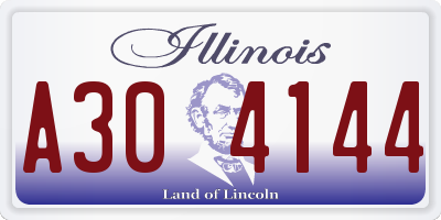 IL license plate A304144