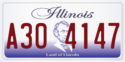 IL license plate A304147