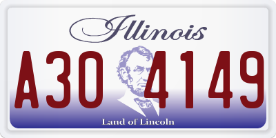 IL license plate A304149