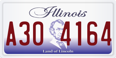 IL license plate A304164
