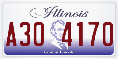IL license plate A304170