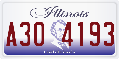 IL license plate A304193