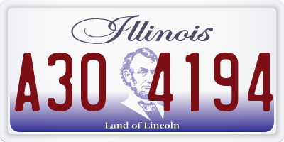 IL license plate A304194