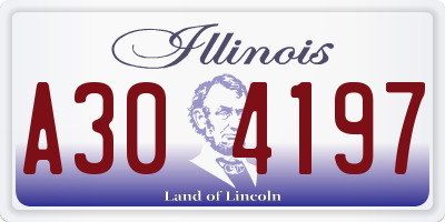 IL license plate A304197