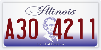 IL license plate A304211
