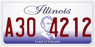 IL license plate A304212