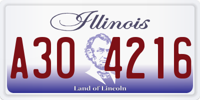 IL license plate A304216