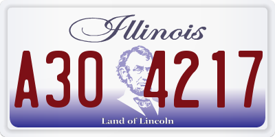 IL license plate A304217