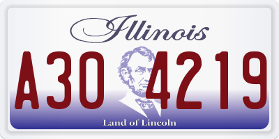IL license plate A304219