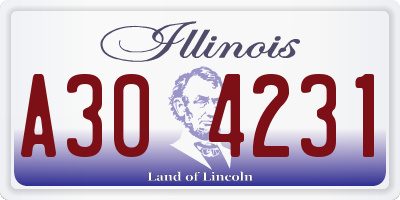 IL license plate A304231