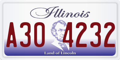 IL license plate A304232