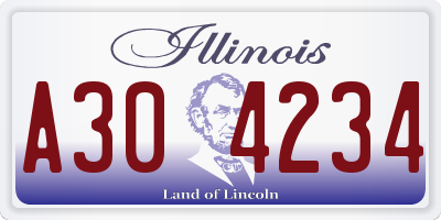 IL license plate A304234
