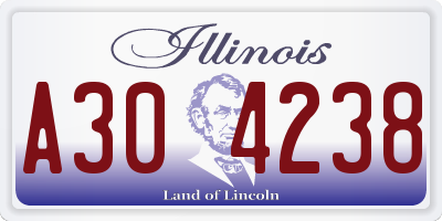 IL license plate A304238
