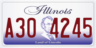 IL license plate A304245
