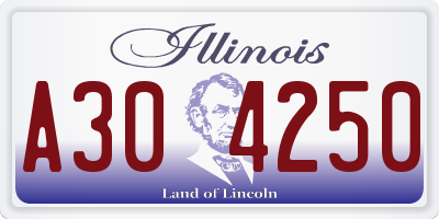 IL license plate A304250