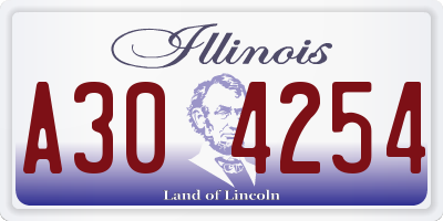 IL license plate A304254