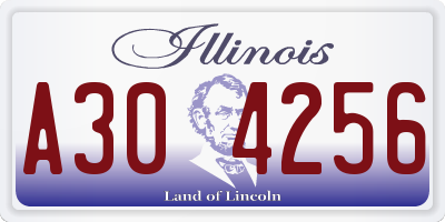 IL license plate A304256