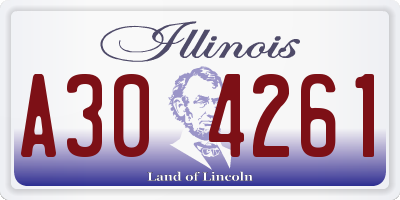 IL license plate A304261
