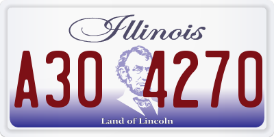IL license plate A304270
