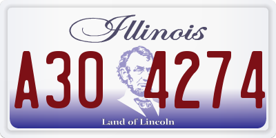 IL license plate A304274