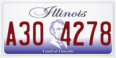 IL license plate A304278