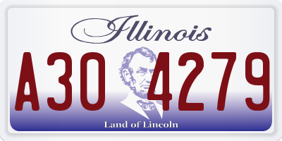 IL license plate A304279