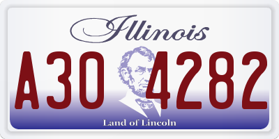 IL license plate A304282
