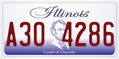 IL license plate A304286