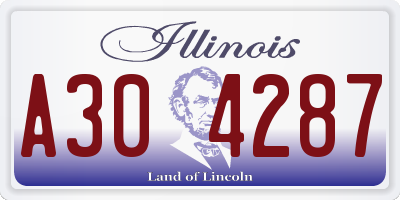 IL license plate A304287