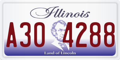 IL license plate A304288