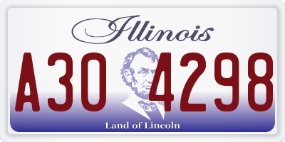 IL license plate A304298