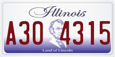 IL license plate A304315