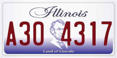 IL license plate A304317