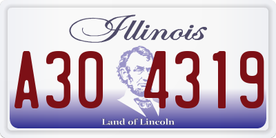 IL license plate A304319