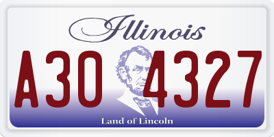 IL license plate A304327