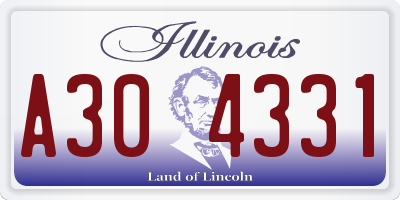 IL license plate A304331