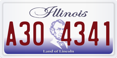 IL license plate A304341