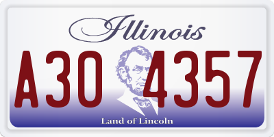 IL license plate A304357