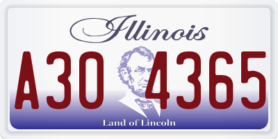 IL license plate A304365