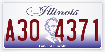 IL license plate A304371
