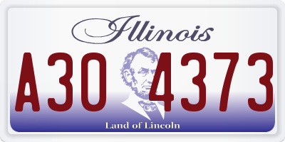 IL license plate A304373