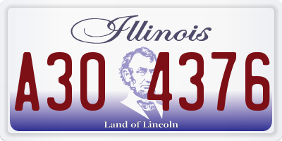 IL license plate A304376