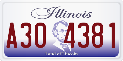 IL license plate A304381