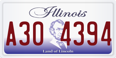 IL license plate A304394