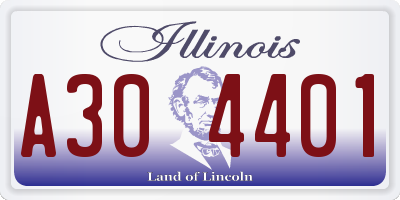 IL license plate A304401
