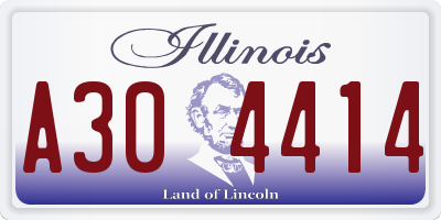 IL license plate A304414