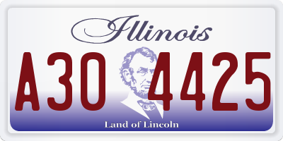 IL license plate A304425